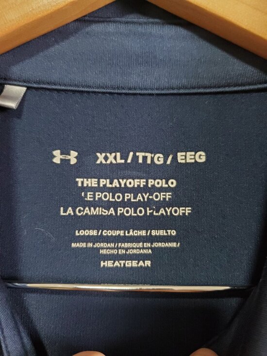 UNDER ARMOUR Playoff Golf Polo 2.0 SS Shirt Athletic Heathered Teal Men's XXL - Picture 7 of 11